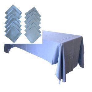 Tablecloth Napkin Set Oblong Rectangle Dining Everyday Banquet No Iron 47 x 117